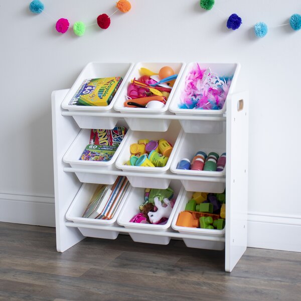 toy storage unit with bookshelf